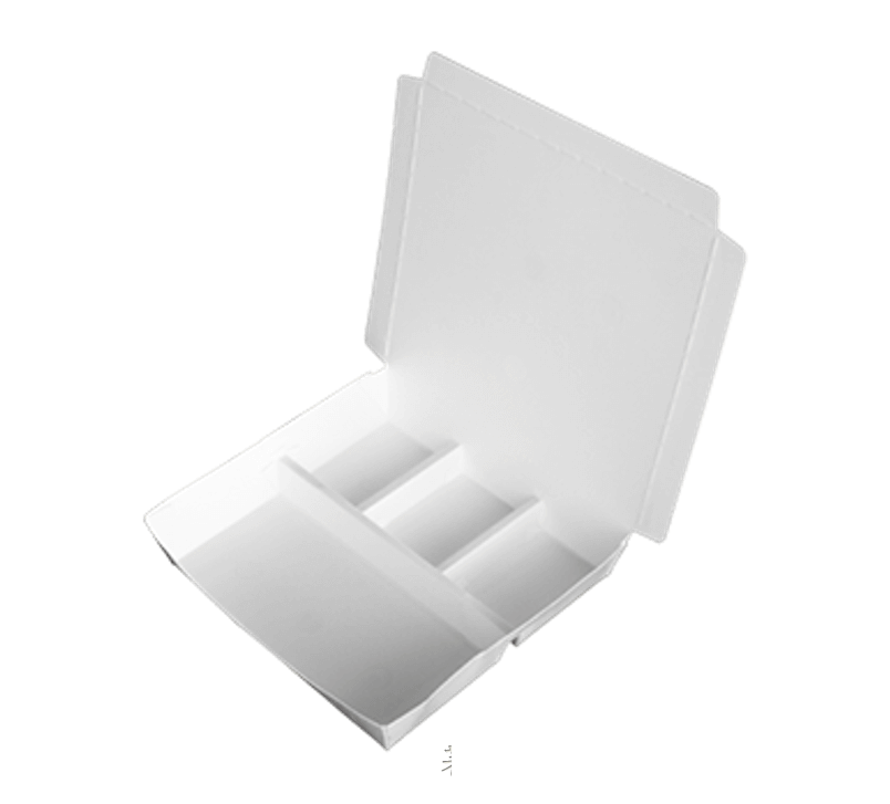 紙 餐盒 左右四格｜402