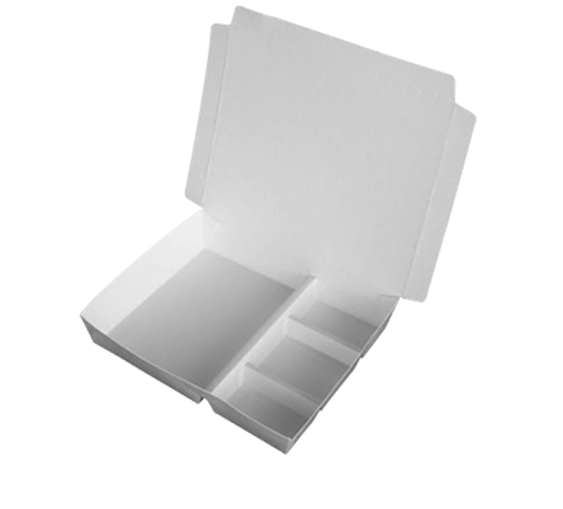 紙 餐盒 左右四格｜403