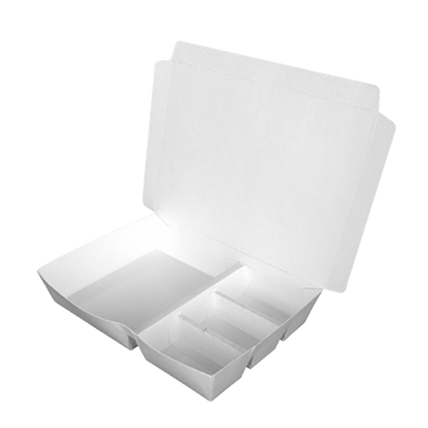 紙 餐盒 左右四格|401 (A)