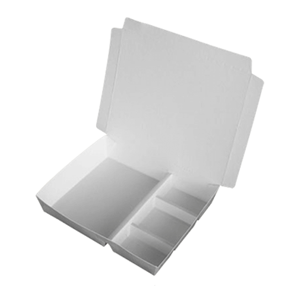 紙 餐盒 左右四格|403