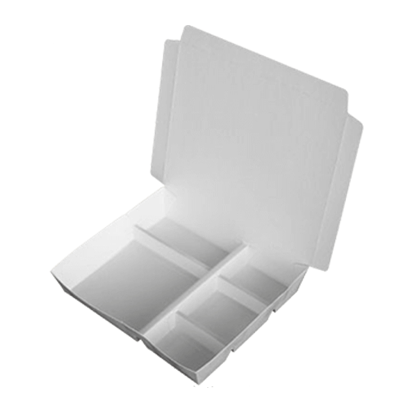 紙 餐盒 左右五格501